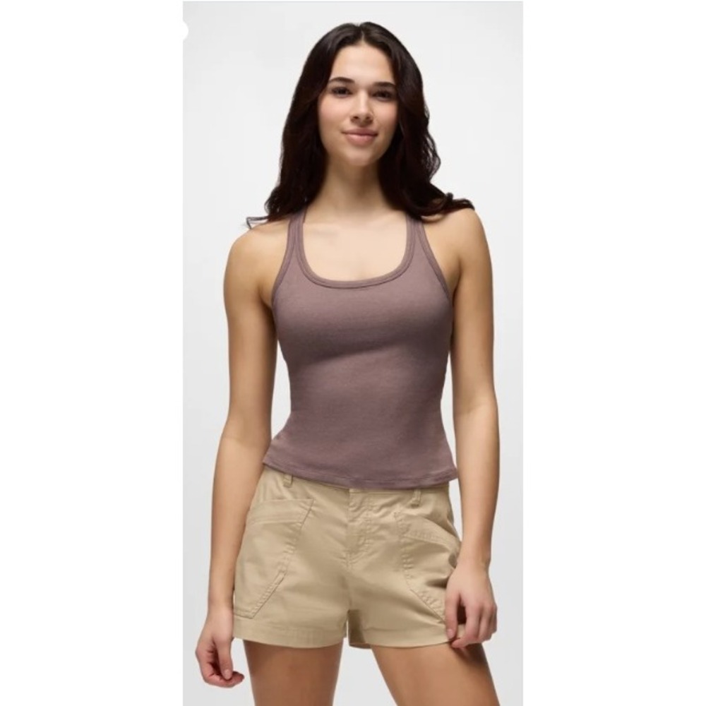 Prana Heliana Racerback Tank Top Womens OS Brown‎ Sleeveless Moisture Wicking